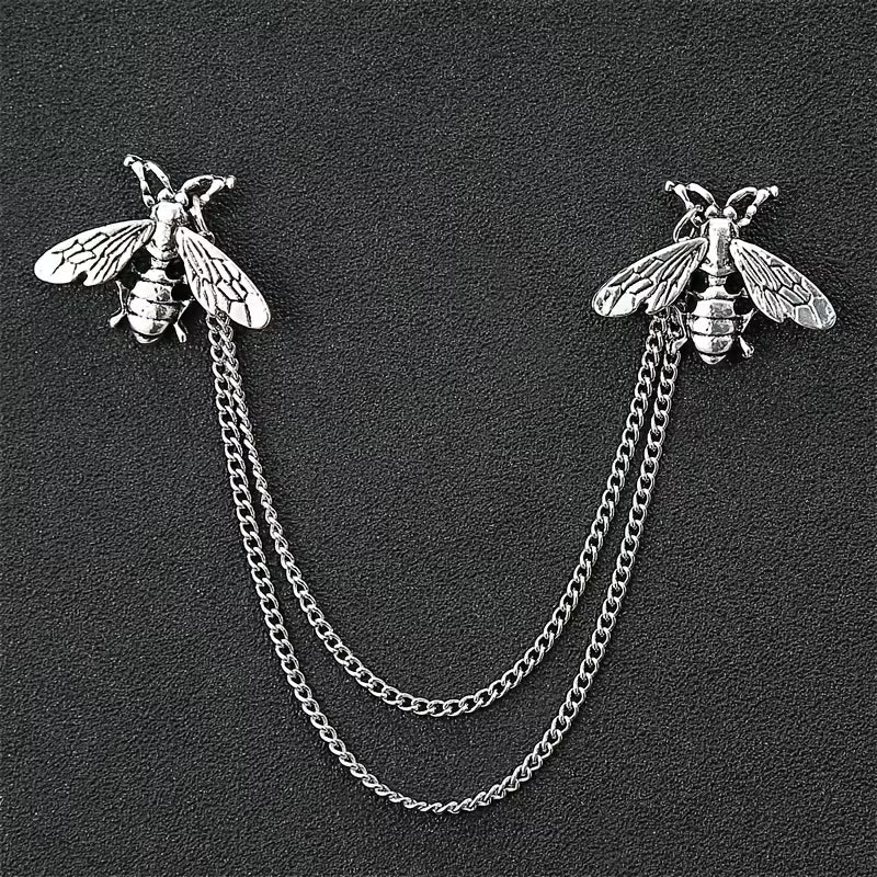 Long Chain Bee Brooch